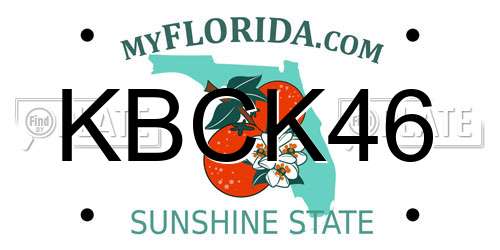 KBCK46 Florida License Plate
