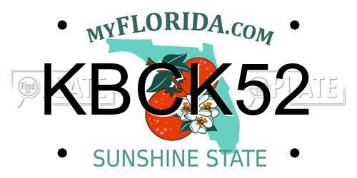KBCK52 Florida License Plate