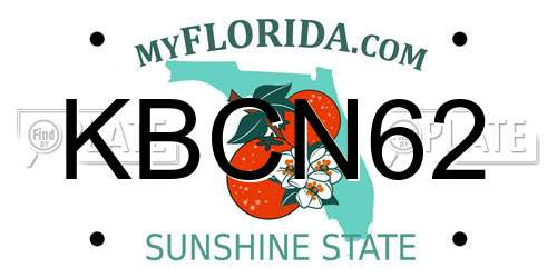 KBCN62 Florida License Plate