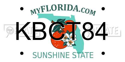 KBCT84 Florida License Plate