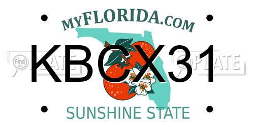 KBCX31 Florida License Plate