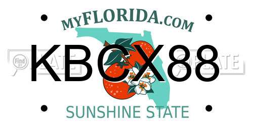 KBCX88 Florida License Plate