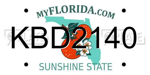 KBD2140 Florida License Plate