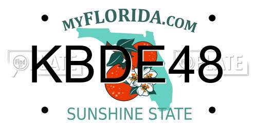 KBDE48 Florida License Plate