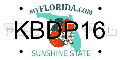 KBDP16 Florida License Plate