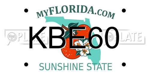 KBE60 Florida License Plate