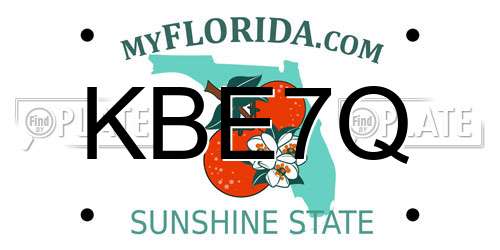 KBE7Q Florida License Plate