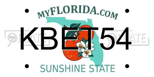 KBET54 Florida License Plate