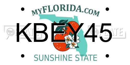 KBEY45 Florida License Plate