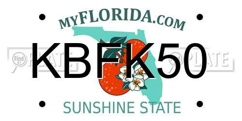 KBFK50 Florida License Plate
