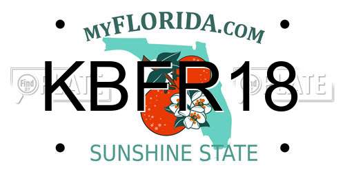 KBFR18 Florida License Plate