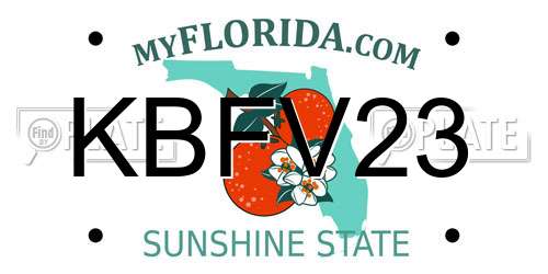 KBFV23 Florida License Plate