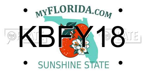 KBFY18 Florida License Plate