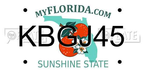 KBGJ45 Florida License Plate