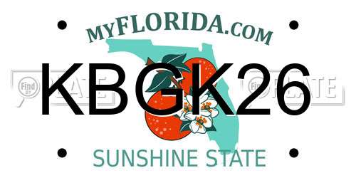 KBGK26 Florida License Plate