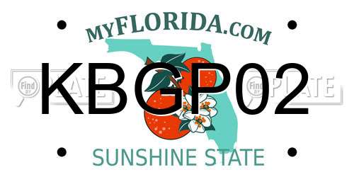 KBGP02 Florida License Plate