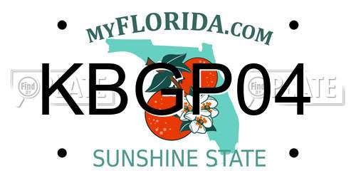 KBGP04 Florida License Plate