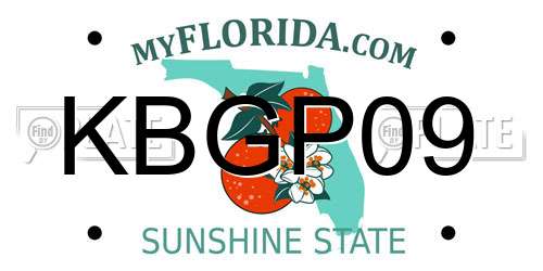 KBGP09 Florida License Plate
