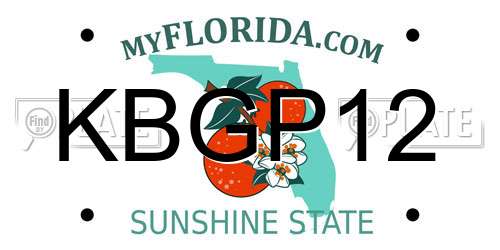 KBGP12 Florida License Plate