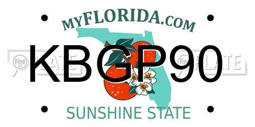 KBGP90 Florida License Plate