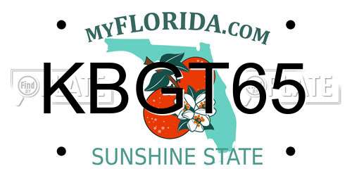 KBGT65 Florida License Plate