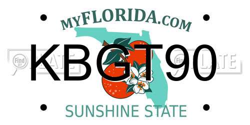 KBGT90 Florida License Plate