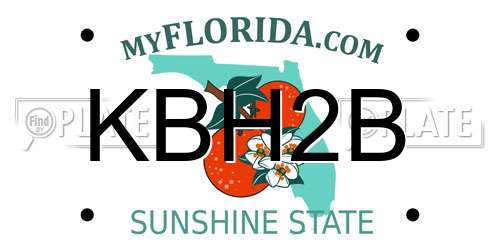 KBH2B Florida License Plate