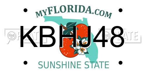 KBHJ48 Florida License Plate