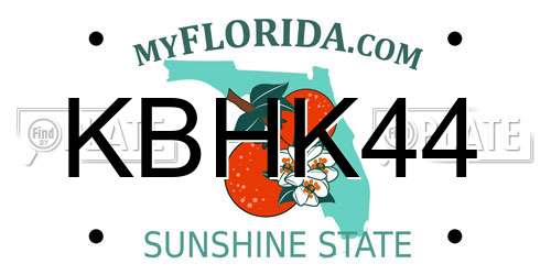 KBHK44 Florida License Plate