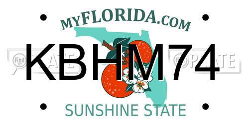 KBHM74 Florida License Plate