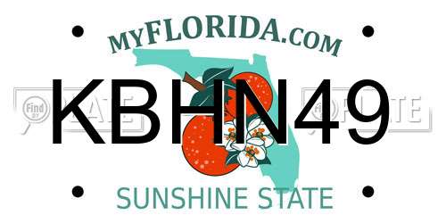 KBHN49 Florida License Plate
