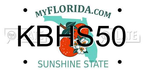 KBHS50 Florida License Plate