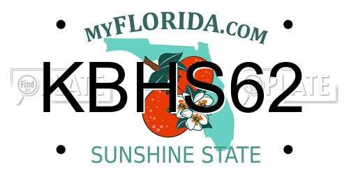KBHS62 Florida License Plate