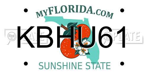 KBHU61 Florida License Plate
