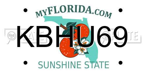 KBHU69 Florida License Plate