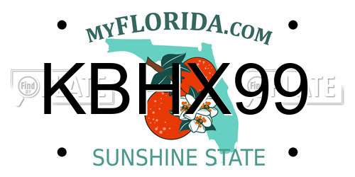 KBHX99 Florida License Plate