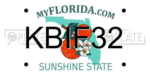 KBIF32 Florida License Plate