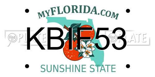KBIF53 Florida License Plate