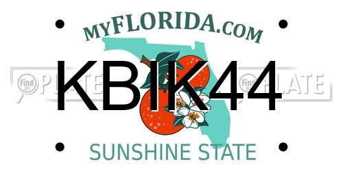 KBIK44 Florida License Plate