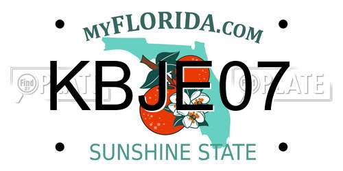 KBJE07 Florida License Plate