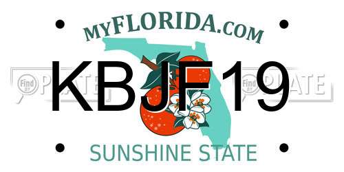 KBJF19 Florida License Plate