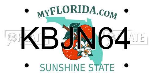 KBJN64 Florida License Plate