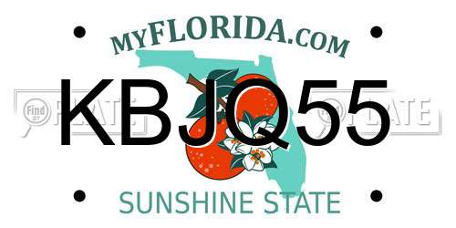 KBJQ55 Florida License Plate