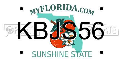 KBJS56 Florida License Plate