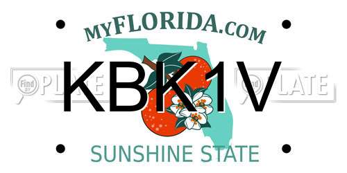 KBK1V Florida License Plate