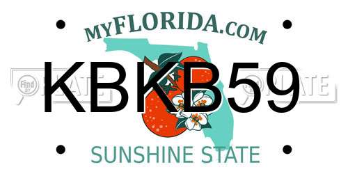 KBKB59 Florida License Plate