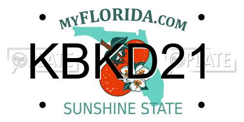 KBKD21 Florida License Plate
