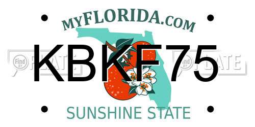 KBKF75 Florida License Plate