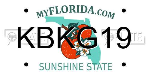 KBKG19 Florida License Plate