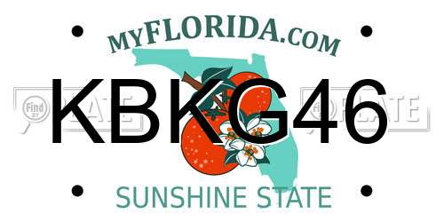 KBKG46 Florida License Plate